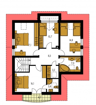 Floor plan of second floor - PREMIER 58